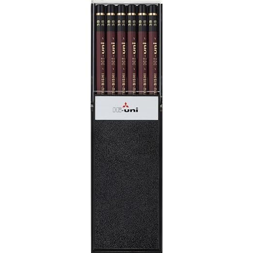Uni Wooden Pencil, 3B, Box of 12 (HU3B)
