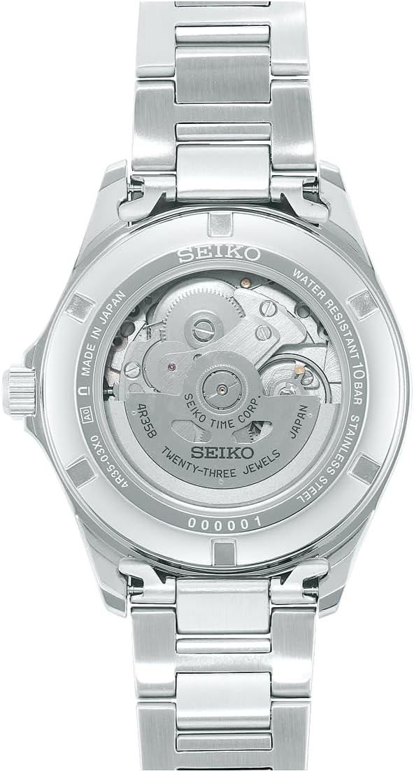 Seiko Limited Model SZSB011 Men's Automatic Winding Wrist Watch Formal Dress Line Watch, Silver, Dial Color - Ivory