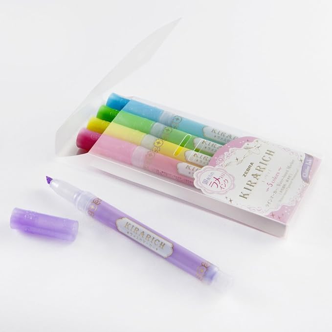 Zebra Glitter Highlighter, Kirarich (WKS18-5C) - Pack of 5