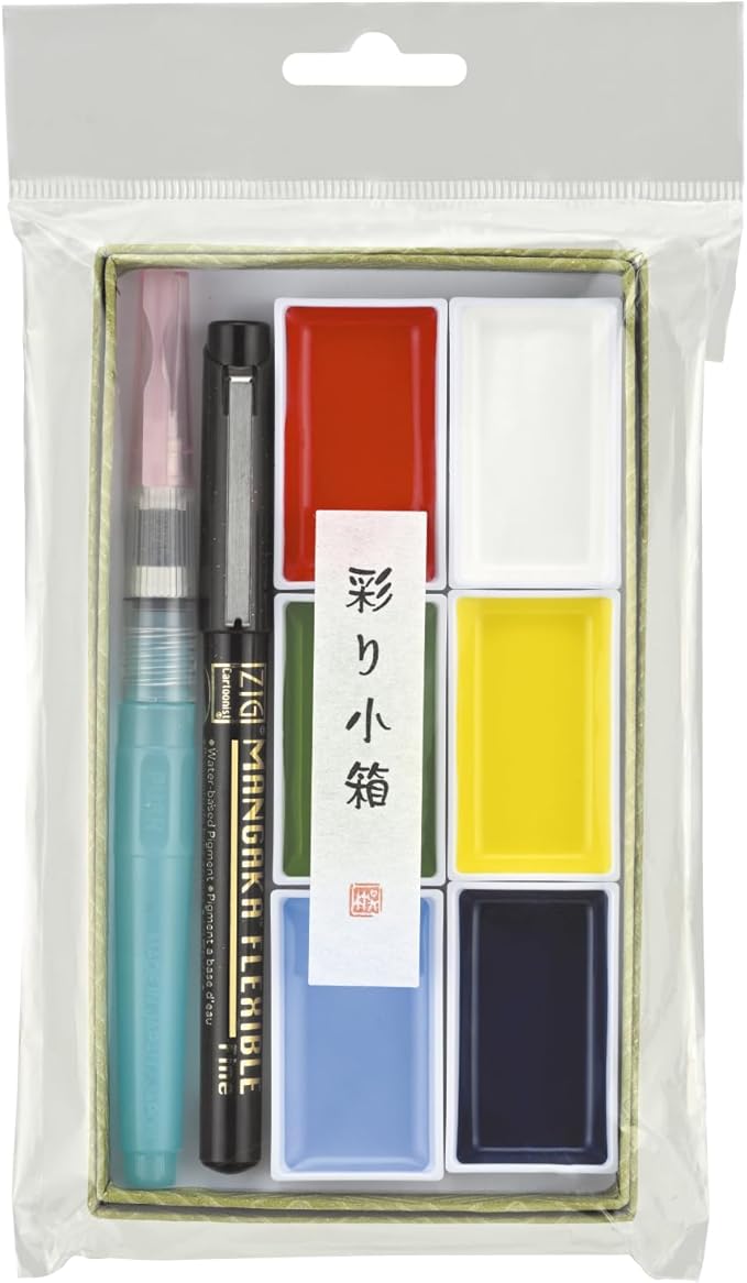 Kuretake MC23-2S Painting, Face Sainting, Small Box, Wakaba, 6 Colors