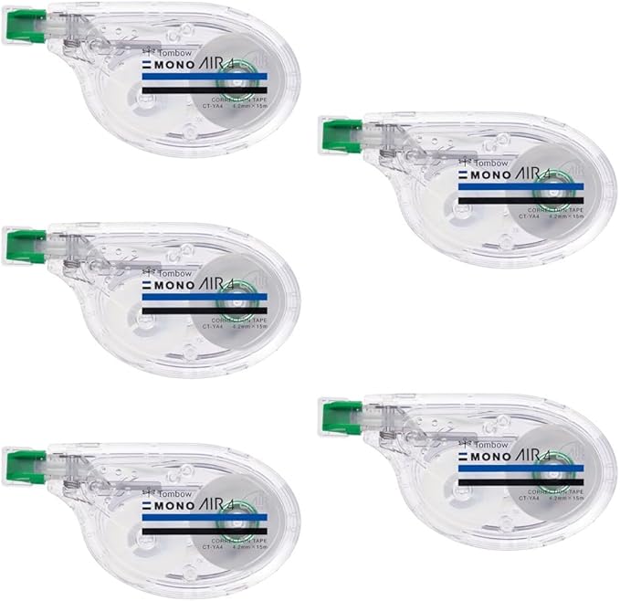 TOMBOW CT-YA6-5P Mono Air Correction Tape, 0.2 inches (6 mm), Horizontal Pull, 5 Pieces