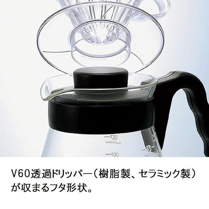 Hario V60 Glass Coffee Server, 450ml, Black (VCS-01B)