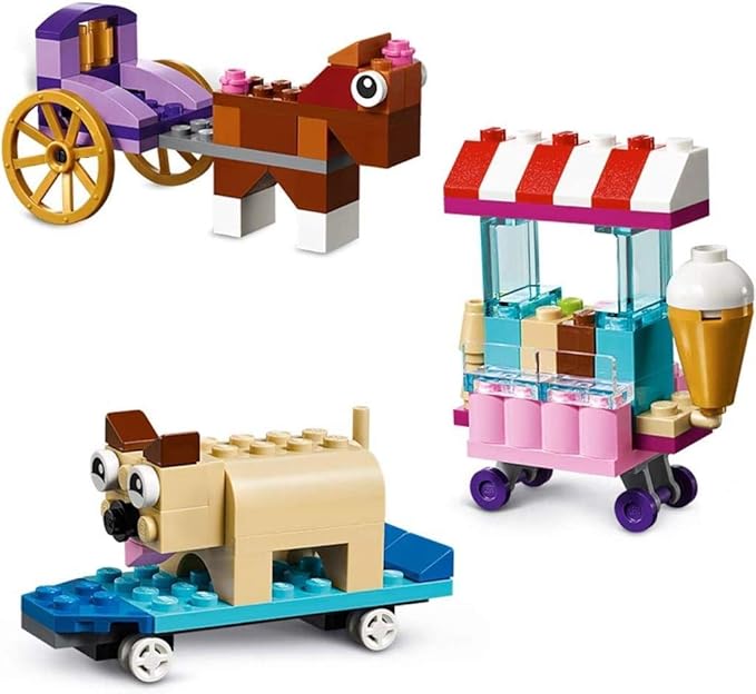 LEGO 10715 Classic Bricks on a Roll Construction Set, Colourful Vehicle Toy Bricks, Building Playset with Tires and Wheels (Multicolor,Pack of 422 Pieces)