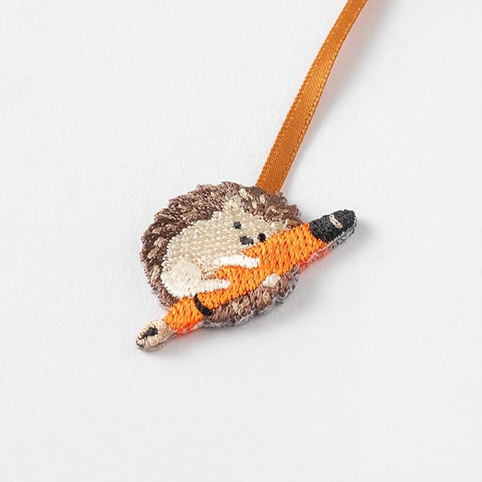Midori 62327006 Bookmark Bookmarker, Embroidered Hedgehog