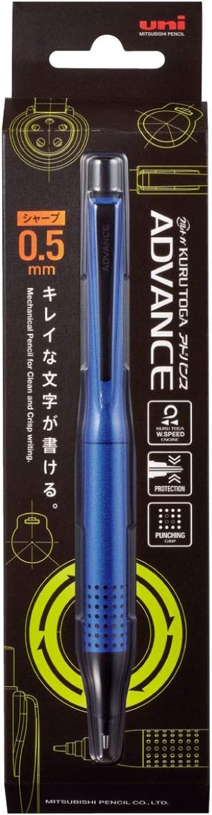Uni Mitsubishi Pencil M510301P.9 Kuru Toga Mechanical Pencil Advanced Upgrade Model 0.5, Navy