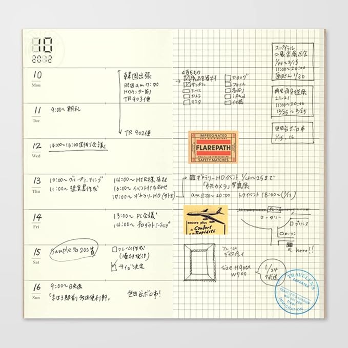 Midori Notebook Planner Refill Weekly Free Regular Size 14331006