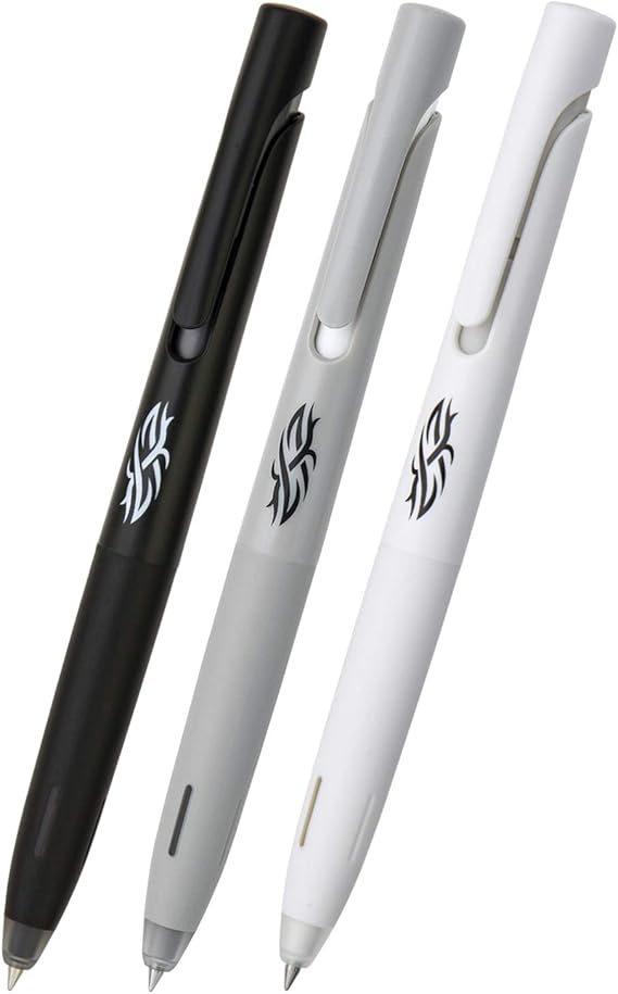 Zebra P-BAS88-KNK-3AZ Oil Based Ballpoint Pen, 0.5, Mushroom Pattern, Set of 3, Black Ink (0.5mm (black), MUJI, Monotone axis set)