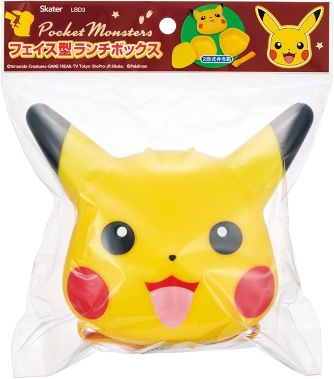 Skater LBD3-A Die-Cut Lunch Box, 9.1 fl oz (270 ml), 2 Tiers, With Lunch Belt, Pokemon Pikachu
