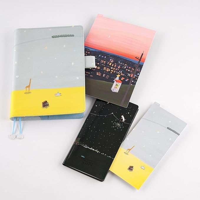Hobonichi Hiroko Kubota/Almost Sun Planner, Counting Light, Cousin Size, Notebook Accessory
