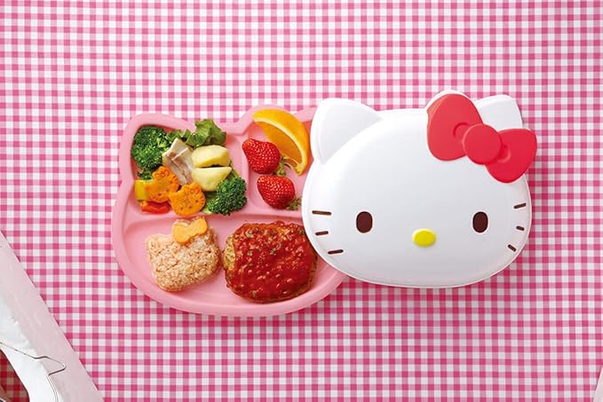 Skater LUPD2-A Die-Cut Lunch Plate with Lid Hello Kitty Snack Time Sanrio