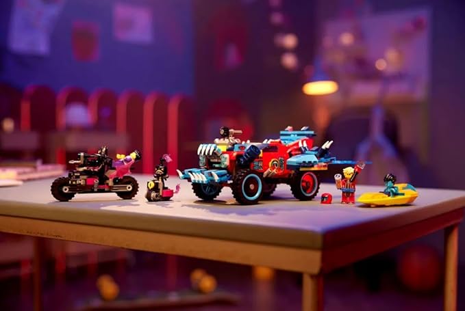 LEGO 71458 DREAMZzz Crocodile Car, 2-in-1 Set as Monster Truck or Crocodile Toy Car, with Mini Figures Cooper, Jayden and Night Hunter, Creative Gift for Children from 8 Years