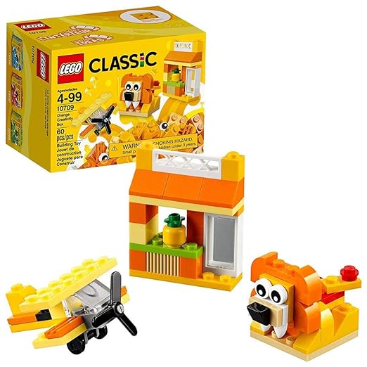 LEGO Classic Orange Creativity Building Blocks For Kids , Multi Colour (60 pcs) 10709