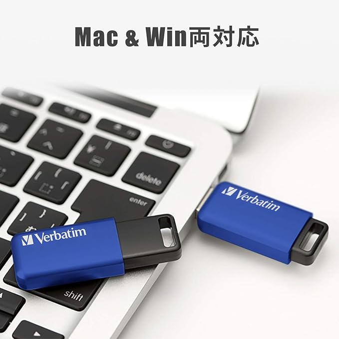 Verbatim USB SLM64GBV1 64GB USB 3.1 (Gen1) Slide Type USB Flash Drive with Strap Hole, Blue