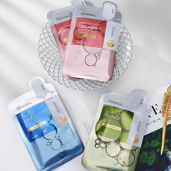 Meiheal Nude Gel Mask (Pack of 10), Moisturizing, Sensitive Skin, Dry Skin, Rough Skin Care, Pore Care, Korean Cosmetics (N.M.F)