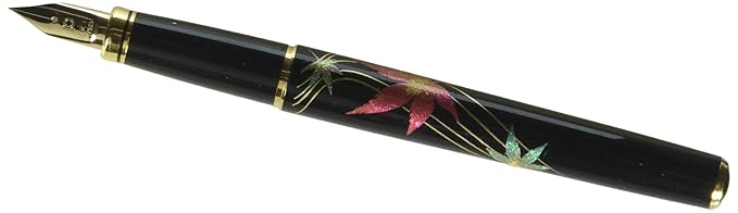 Platinum Makie Fountain Pen Kanazawa Foil Maple Fine Print (F) Ptl-15000h # 46-2
