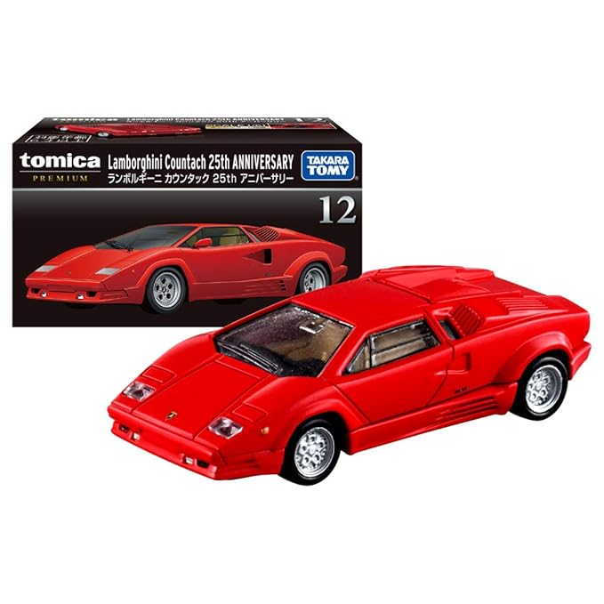 タカラトミー(TAKARA TOMY) Tomica TP12 Lamborghini Countach 25th Anniversary'21 Diecast Scale Model Collectible Car, Red