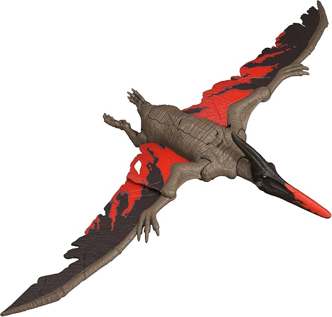 Mattel Jurassic World JCL70 Jurassic World Horu! Pteranodon Children's Figure, Dinosaur Toy, Total Length: Approx. 8.9 inches (20.2 cm), 4 Years Old and Up Brown, Brown