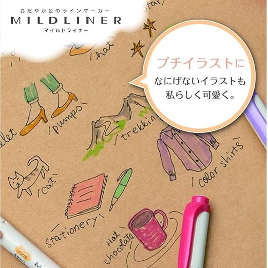 Zebra Highlighter Mildliner 10 Colors with Hard Case Yellow WKT7-HD-Y-AZ