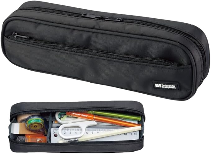 Lihit Lab A7552-24 Pen Case, 2-Way Type, Black