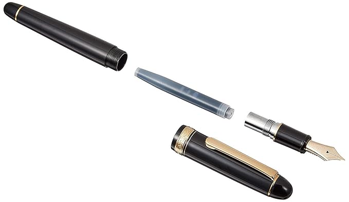 Platinum Fountain Pen, Century Black in Black, Extra Fine Point, PNB-13000#1-1