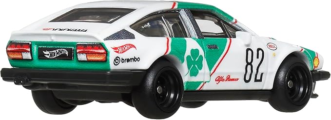 Hot Wheels JBL16 Boulevard Alfa Romeo GTV6 3.0 Vehicle Toy, Mini Car, 3 Years Old and Up, Green