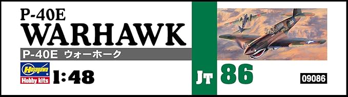 Hasegawa 1/48 US Army Fighter P-40E Warhawk Plastic Model JT86