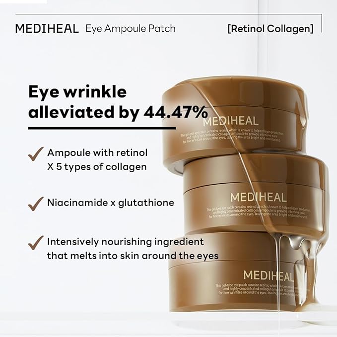 Mediheal Retinol Collagen Eye Ampoule Patch 60P 3.6 oz (103 g), Retinol Collagen Eye Ampoule Patch 60P, 3.6 oz (103 g)