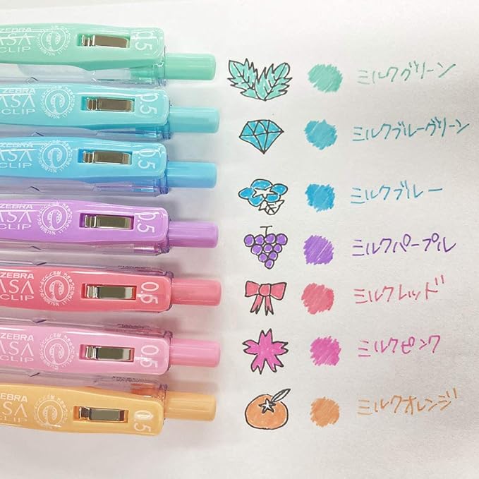 Zebra Sarasa Clip 0.5Mm Ballpoint Pen,8 Color Set (Jj15-8C-Mk ),Assorted