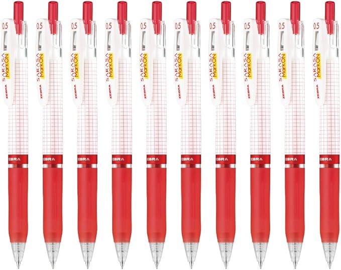 Zebra B-JJ77-BK Sarasa Mark On Gel Ballpoint Pens, 0.5, 10 Pieces (Blue 10pcs)