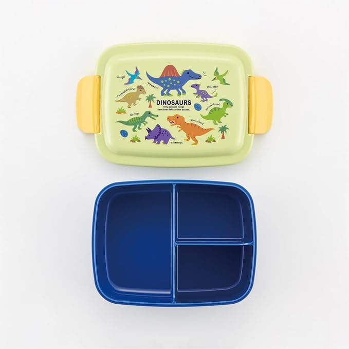 Skater P84 Dinosaurus Dinosaurus Kids' Lunch Box, Dome-Shaped with Integrated Dividers, 28.1 fl oz (820 ml), Made in Japan