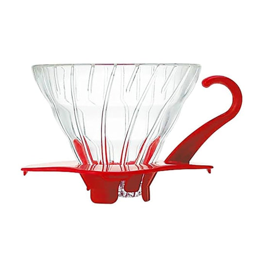 Hario VDG-01R 1-Piece Glass Coffee Dripper, Red Size 01