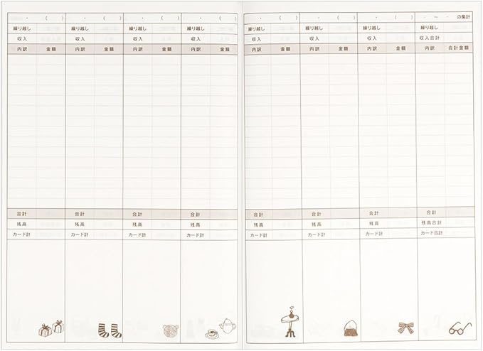 Midori Household Account Book B5 Monthly + Weekly Chef Pattern 12265006