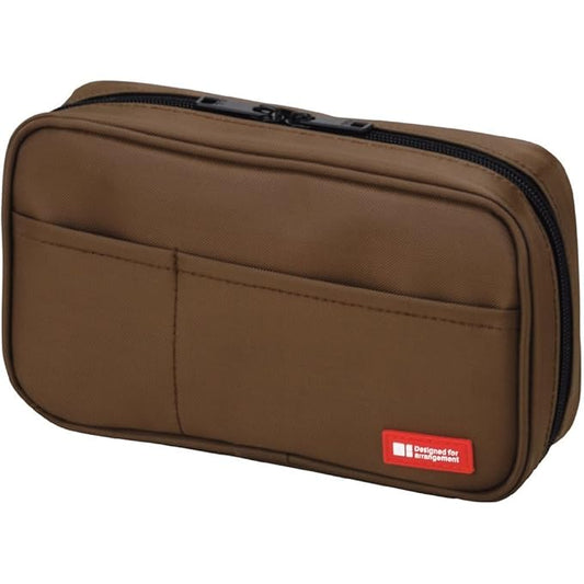 Lihit Lab Pen Case (A7551-9, Brown, 4.7 x 7.9"