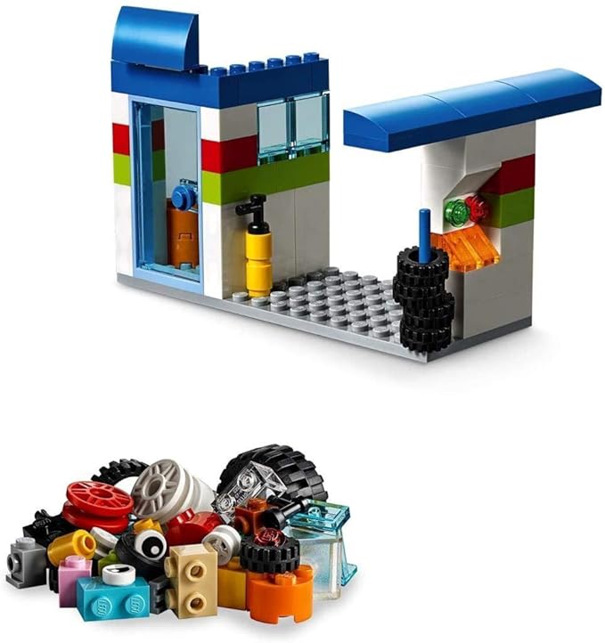 LEGO 10715 Classic Bricks on a Roll Construction Set, Colourful Vehicle Toy Bricks, Building Playset with Tires and Wheels (Multicolor,Pack of 422 Pieces)