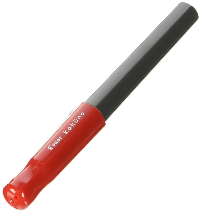 Pilot Kakuno Fine-Nib Fountain Pen, Black Body Orange Cap Body (FKA-1SR-OF)