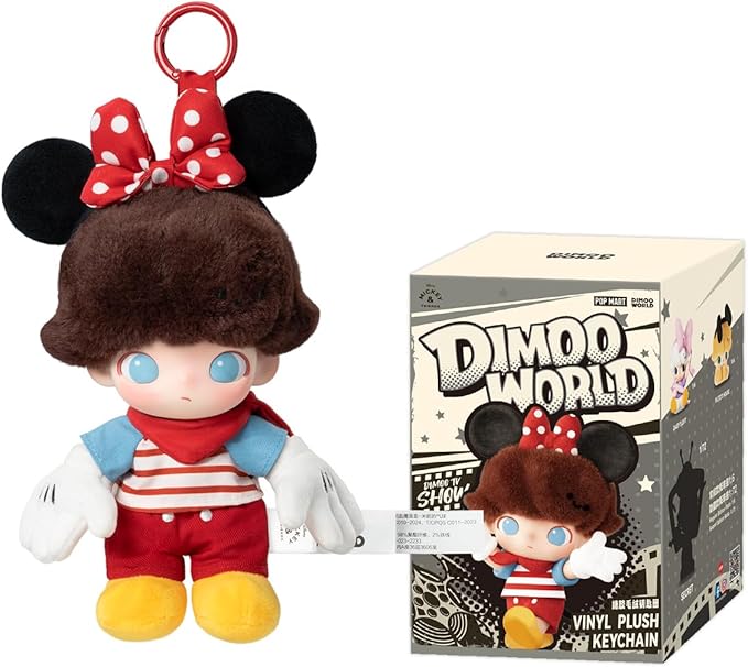 POP MART DIMOO WORLD x DISNEY Series Plush Key Chain, 1 Piece, Popmart Plush Toy Toy (1 Piece), Blind Box, Figure, Plastic Model, Premium Toy, PVC, Soft Vinyl, Original Character, Birthday Gift