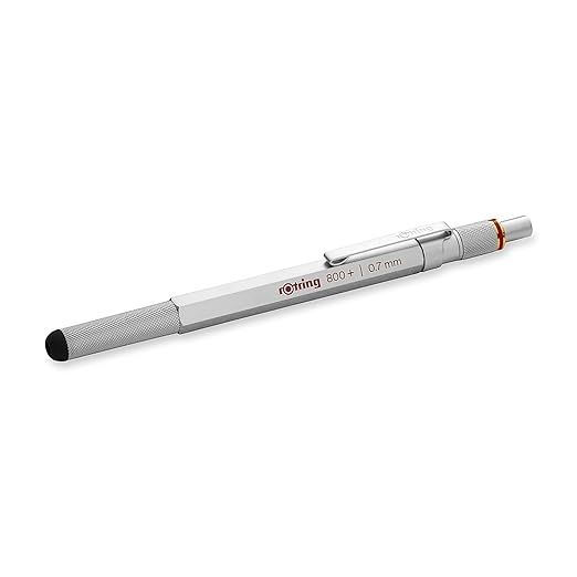 Rotring 800+ Mechanical Pencil and Touchscreen Stylus 0.7 mm Silver 1900184