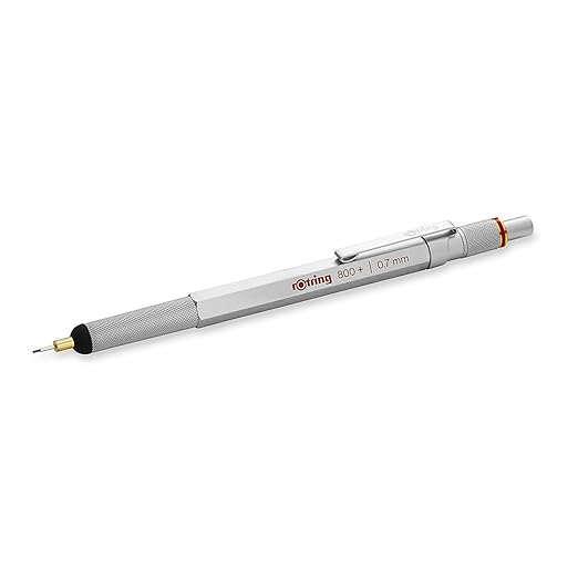 Rotring 800+ Mechanical Pencil and Touchscreen Stylus 0.7 mm Silver 1900184