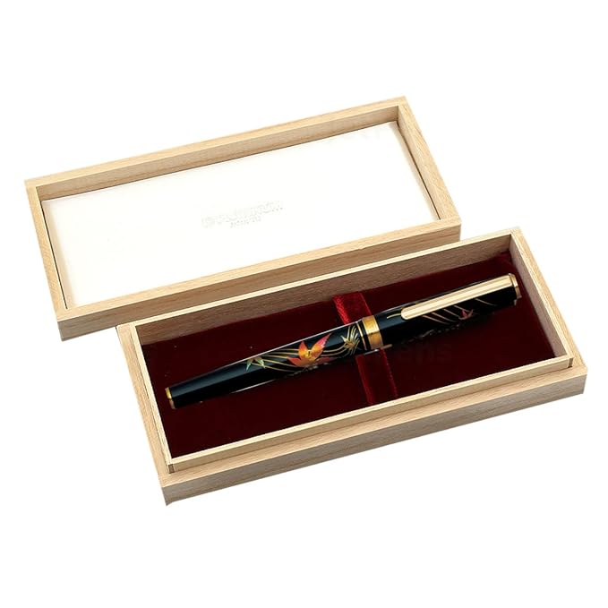 Platinum Makie Fountain Pen Kanazawa Foil Maple Fine Print (F) Ptl-15000h # 46-2