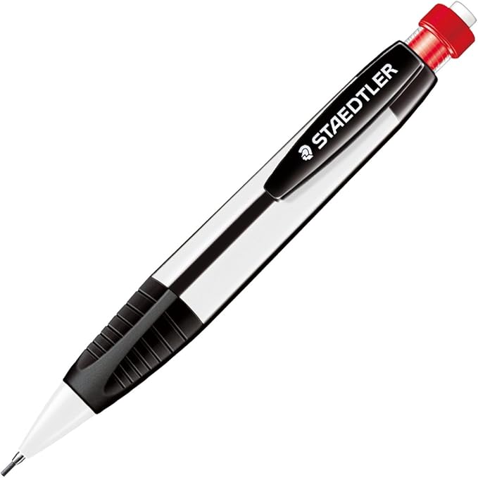Staedtler Mechanical Pencil, 0.05 inches (1.3 mm), Triangular Shank, White 771-0