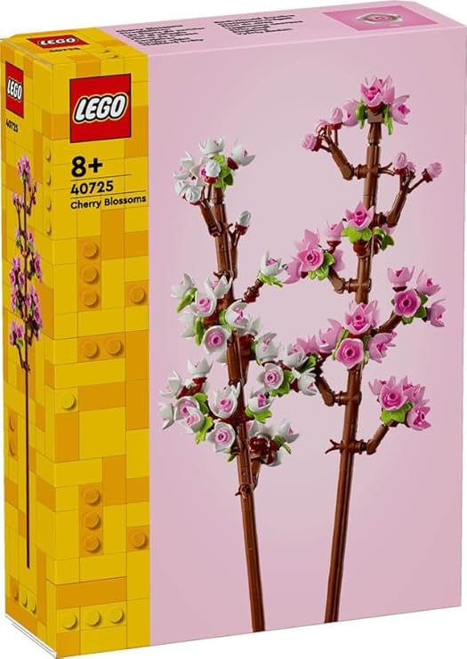 LEGO Creator Cherry Blossoms, Artificial Room Decor Flowers and Desk Accessory, Bouquet of Flowers for Displaying, Flower Gift for Girls and Boys Age 8 and Over 40725
