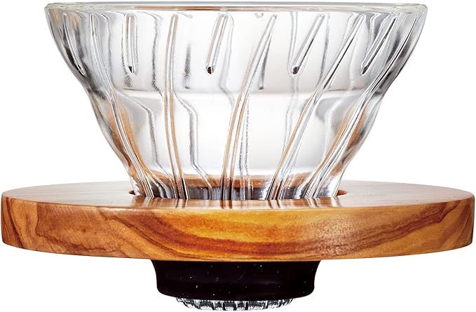 HARIO VDGR-01-B V60 Heat Resistant Glass Transparent Dripper, 01, Black