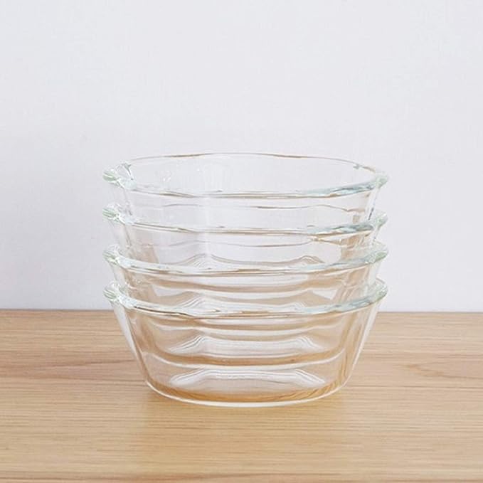 HARIO SWB-2012 Heat-resistant Glass Sweets Bowl, 200, Set of 4, Made in Japan