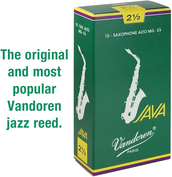 Vandoren Alto Saxophone Reeds Java, Hardness: 2-1/2 (10 pieces)