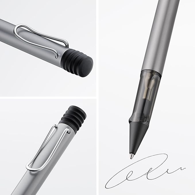LAMY AL-star graphite ballpoint pen - transparent ergonomic grip pen, line width M - lightweight aluminum body - large capacity refill black LAMY M 16 included