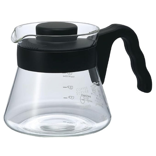 Hario V60 Glass Coffee Server, 450ml, Black (VCS-01B)