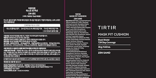 TIRTIR Mask Fit Mini Cushion Mask Fit Mini Cushion, Main Unit, 0.2 oz (4.5 g) (MASK FIT 23N)