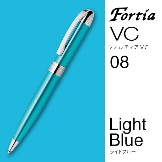 Zebra Oil Based Ink Ballpoint Pen, Fortia VC, Black Ink, Light Blue Body - BA93-LB