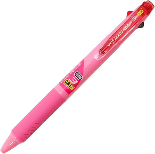 Uni Ballpoint Pen Jetstream 3 Color Black, Red, Blue Ink 0.38mm, Baby Pink (SXE340038.68)