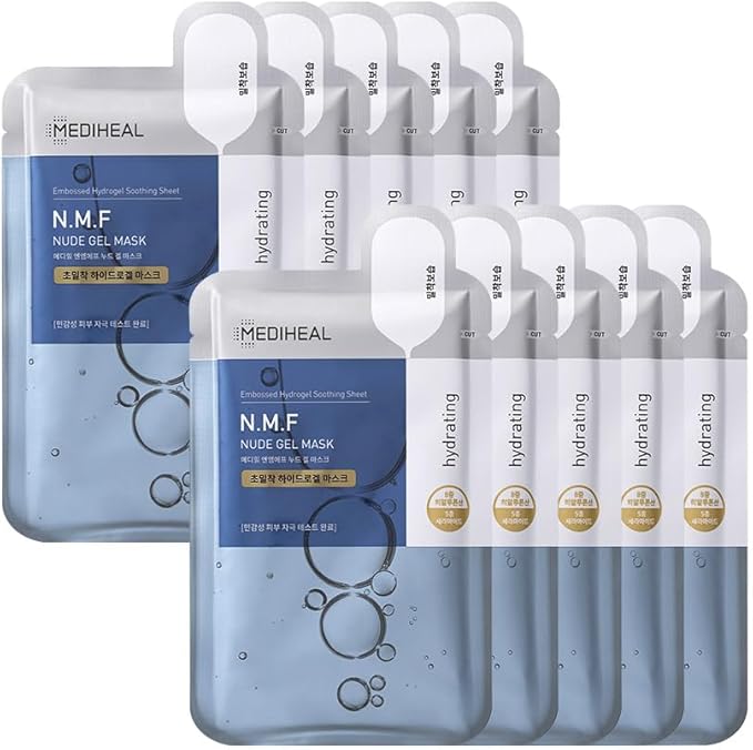 Meiheal Nude Gel Mask (Pack of 10), Moisturizing, Sensitive Skin, Dry Skin, Rough Skin Care, Pore Care, Korean Cosmetics (N.M.F)